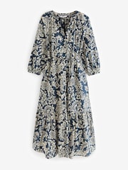 Navy 100% Cotton Long Sleeve Dress - Image 1 of 2