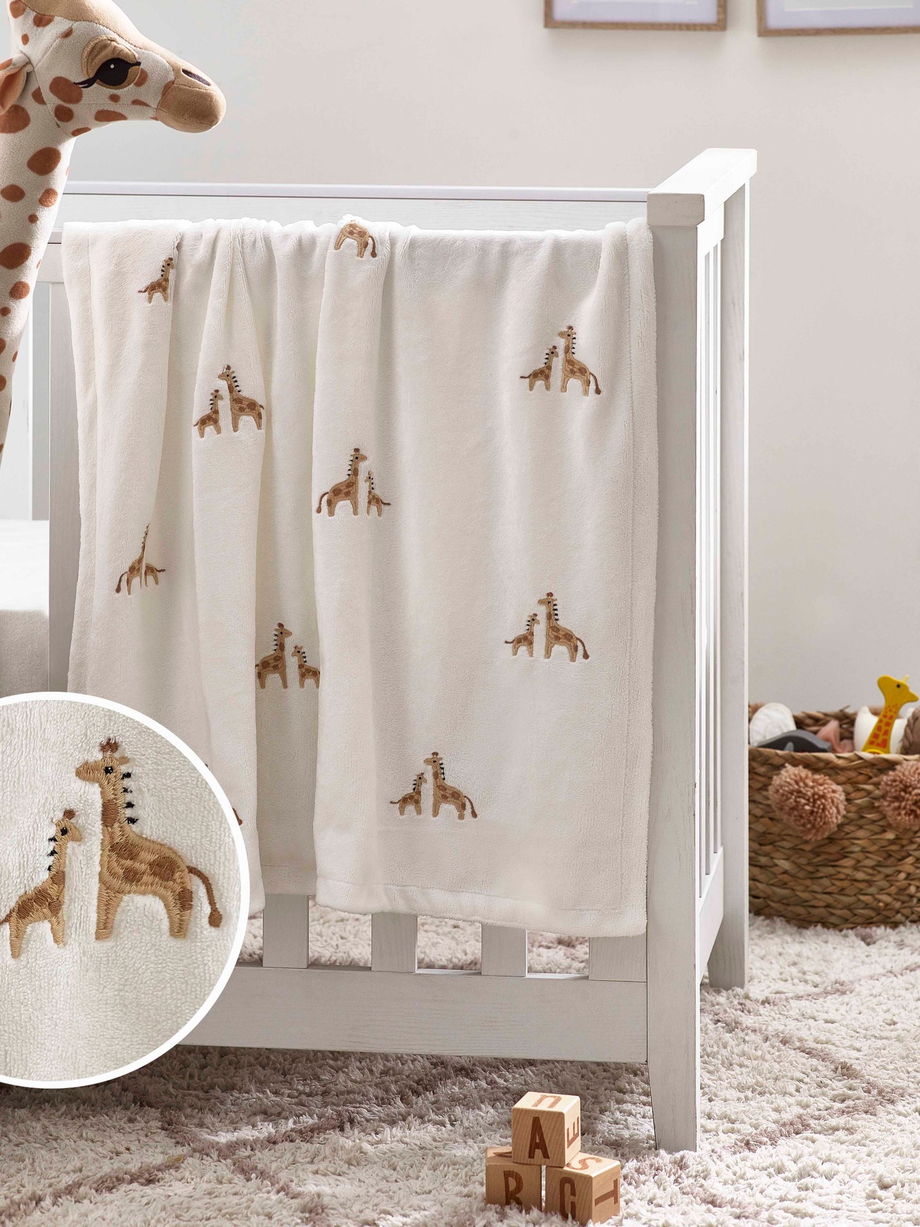 Buy White Giraffe Fleece Baby Blanket from the Next UK online shop