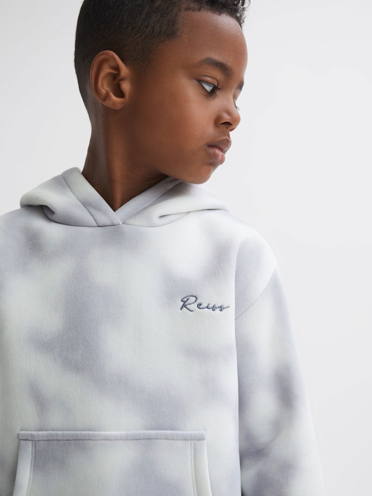 Reiss Blue Melo 9-12 yrs Cotton Tie Dye Hoodie - Image 1 of 6
