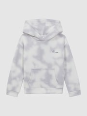 Reiss Blue Melo 9-12 yrs Cotton Tie Dye Hoodie - Image 2 of 6
