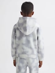 Reiss Blue Melo 9-12 yrs Cotton Tie Dye Hoodie - Image 5 of 6