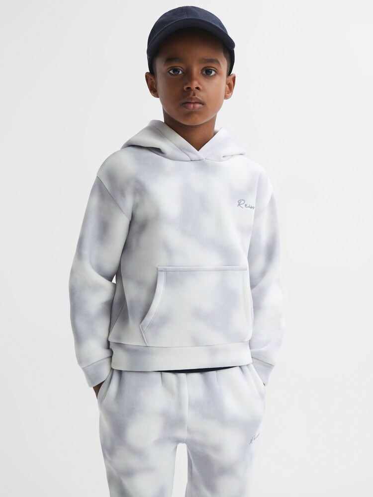 Reiss Blue Melo 4-9 yrs Cotton Tie Dye Hoodie - Image 1 of 6