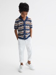 Reiss Multi Whiteley 9-12 yrs Cuban Collar Printed Shirt - Image 1 of 6