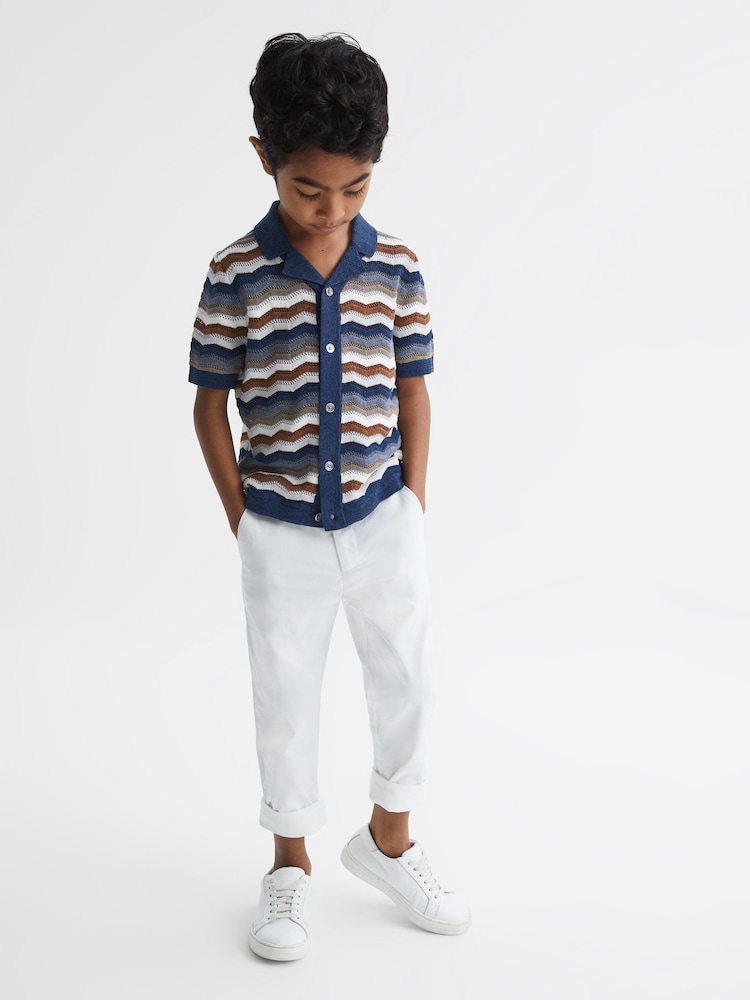 Reiss Multi Whiteley 9-12 yrs Cuban Collar Printed Shirt - Image 1 of 6