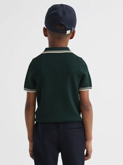 Reiss Emerald Regency Senior Half-Zip Striped T-Shirt - Image 5 of 7