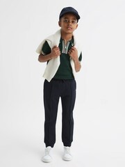 Reiss Emerald Regency Senior Half-Zip Striped T-Shirt - Image 6 of 7