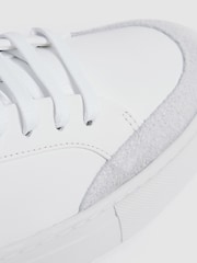 Reiss White Ashley Perf Leather Low Top Trainers - Image 3 of 5