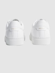 Reiss White Ashley Perf Leather Low Top Trainers - Image 4 of 5