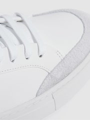 Reiss White Ashley Perf Leather Low Top Trainers - Image 5 of 5