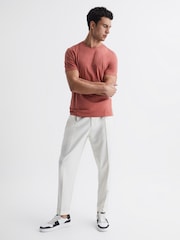 Reiss Faded Rose Bless Marl Crew Neck T-Shirt - Image 3 of 6