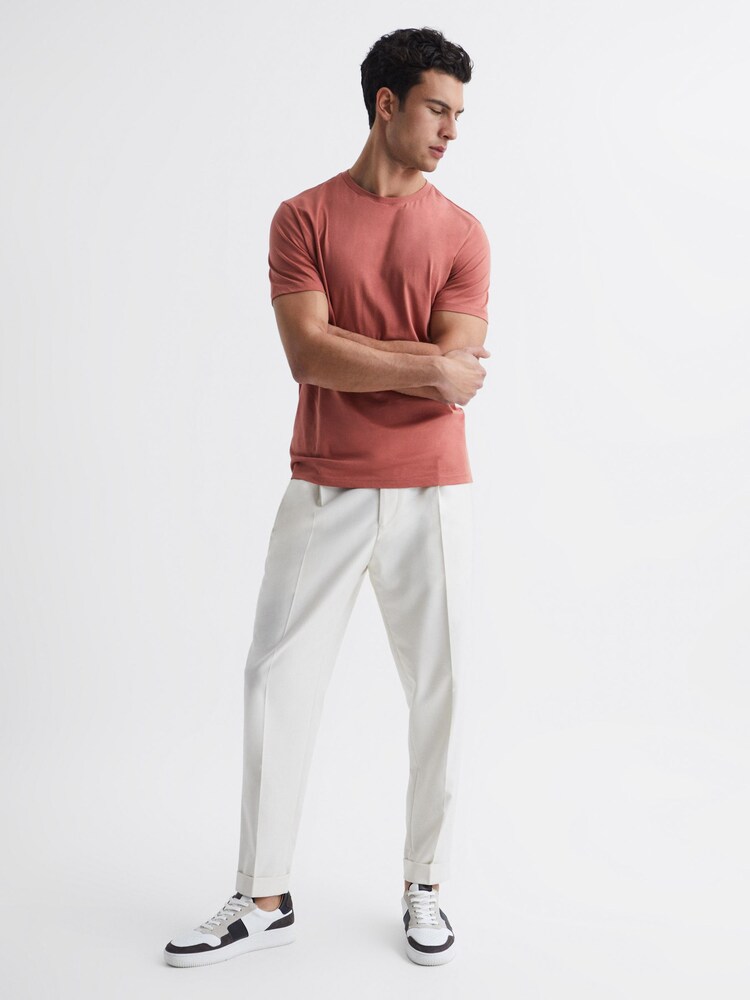 Reiss Faded Rose Bless Marl Crew Neck T-Shirt - Image 3 of 6