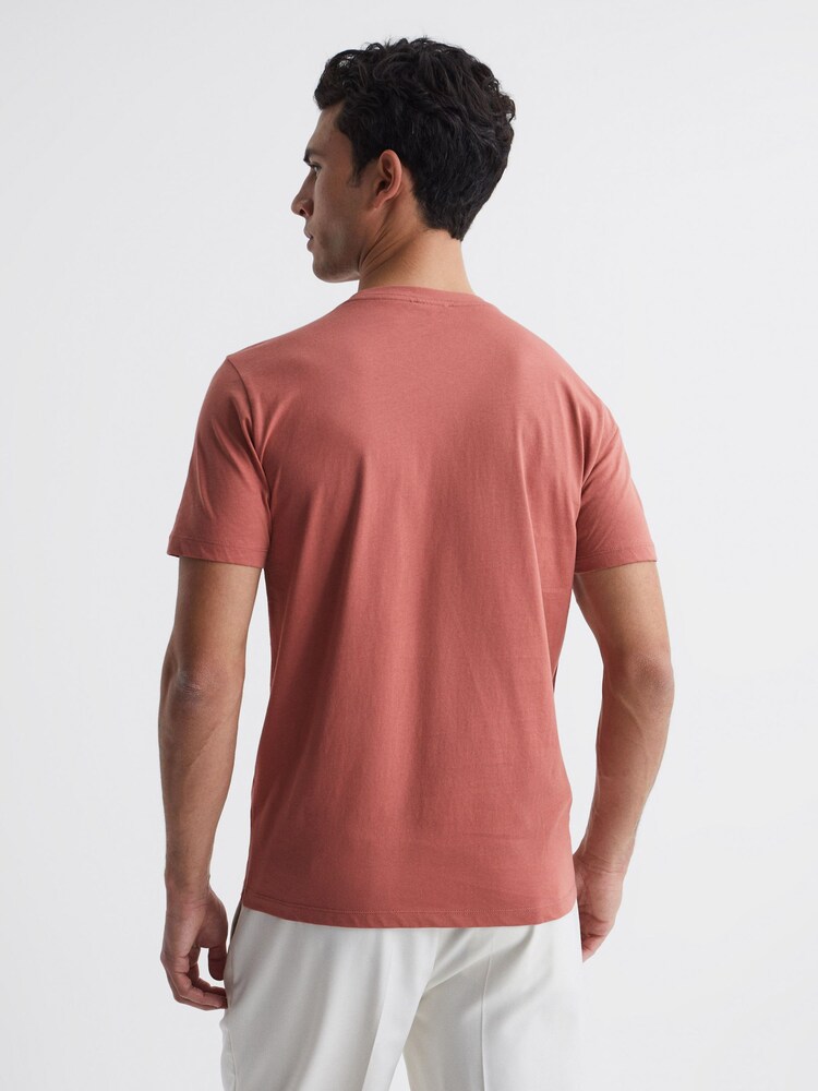 Reiss Faded Rose Bless Marl Crew Neck T-Shirt - Image 5 of 6