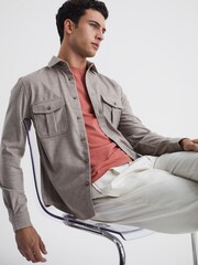 Reiss Faded Rose Bless Marl Crew Neck T-Shirt - Image 6 of 6
