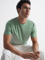 Reiss Frosty Green Bless Marl Crew Neck T-Shirt - Image 1 of 7