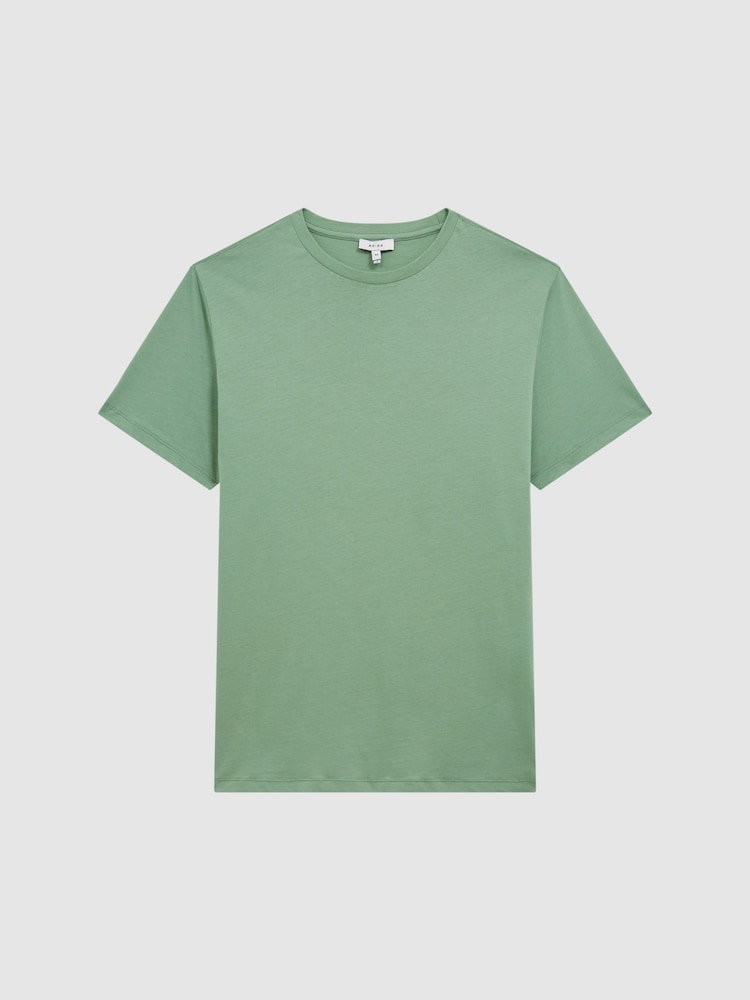 Reiss Frosty Green Bless Marl Crew Neck T-Shirt - Image 2 of 7