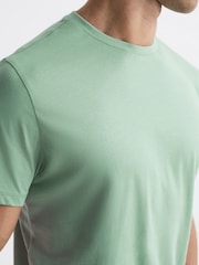 Reiss Frosty Green Bless Marl Crew Neck T-Shirt - Image 4 of 7