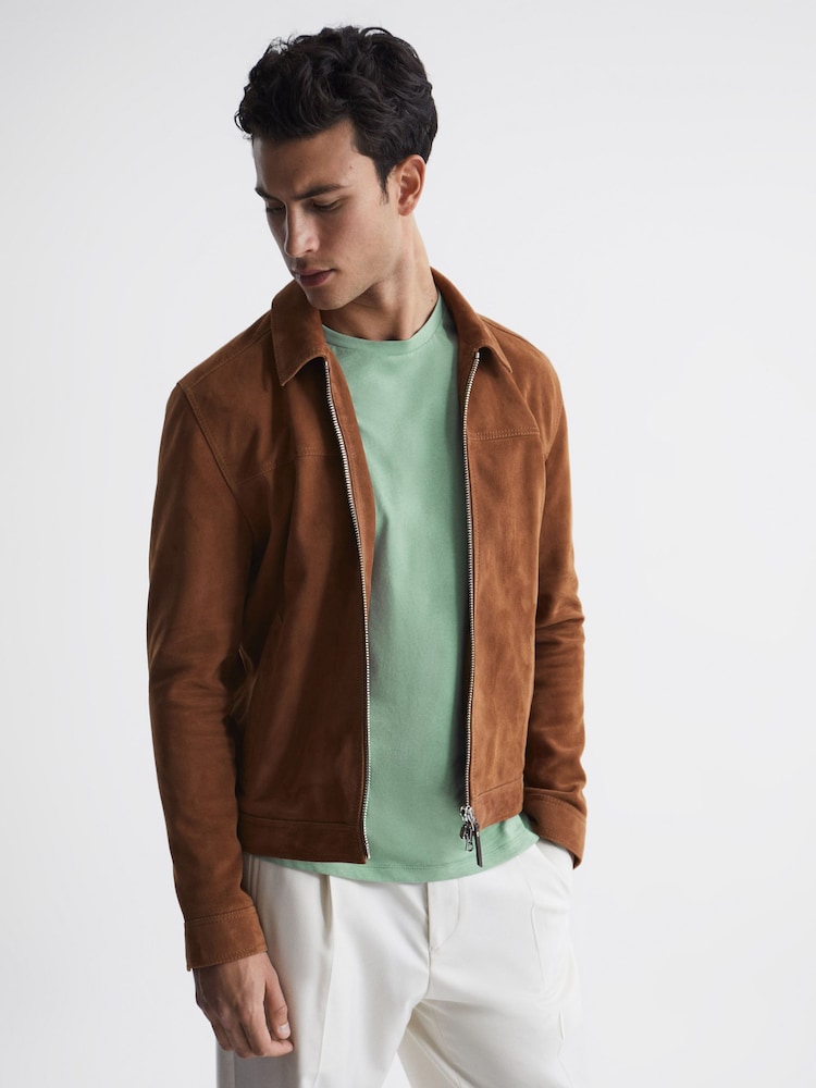 Reiss Frosty Green Bless Marl Crew Neck T-Shirt - Image 7 of 7