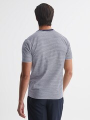 Reiss Navy/White Keats Striped Short Sleeve Crew Neck T-Shirt - Image 5 of 6