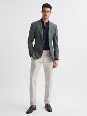 Reiss Navy King Mercerised Cotton Button-Through Shirt - Image 6 of 6