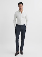 Reiss Ecru King Mercerised Cotton Button-Through Shirt - Image 3 of 6