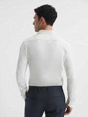 Reiss Ecru King Mercerised Cotton Button-Through Shirt - Image 5 of 6