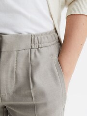 Reiss Taupe Brighton 9-14 yrs Relaxed Elasticated Trousers with Turn-Ups - Image 4 of 7