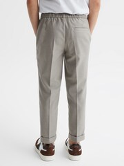 Reiss Taupe Brighton 9-14 yrs Relaxed Elasticated Trousers with Turn-Ups - Image 5 of 7