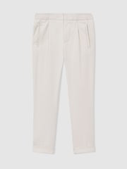 Reiss Ecru Brighton 3-9 yrs Relaxed Elasticated Trousers with Turn-Ups - Image 2 of 5