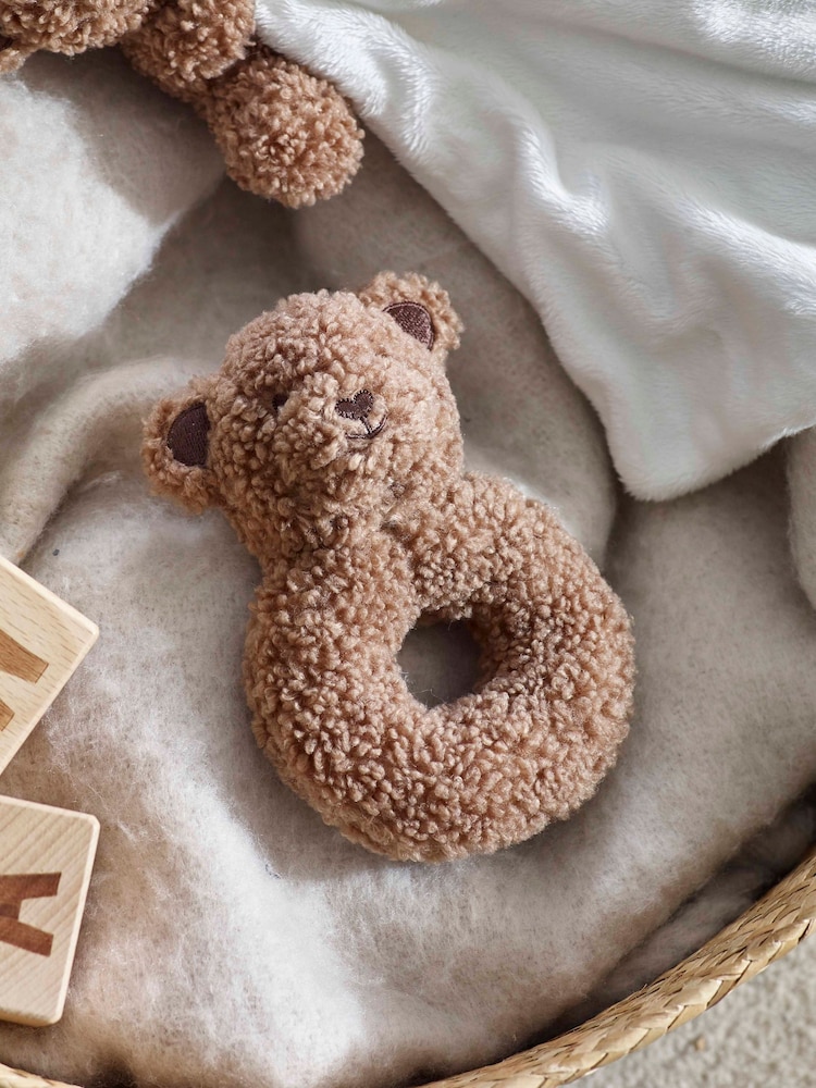 Brown Borg Bear Baby Rattle - Image 1 of 3