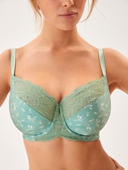 Green Print DD+ Non Pad Full Cup Bra - Image 1 of 5