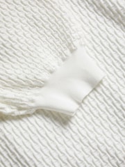 Ted Baker Reannia White Polo Knit Top With Diamante Buttons - Image 3 of 5