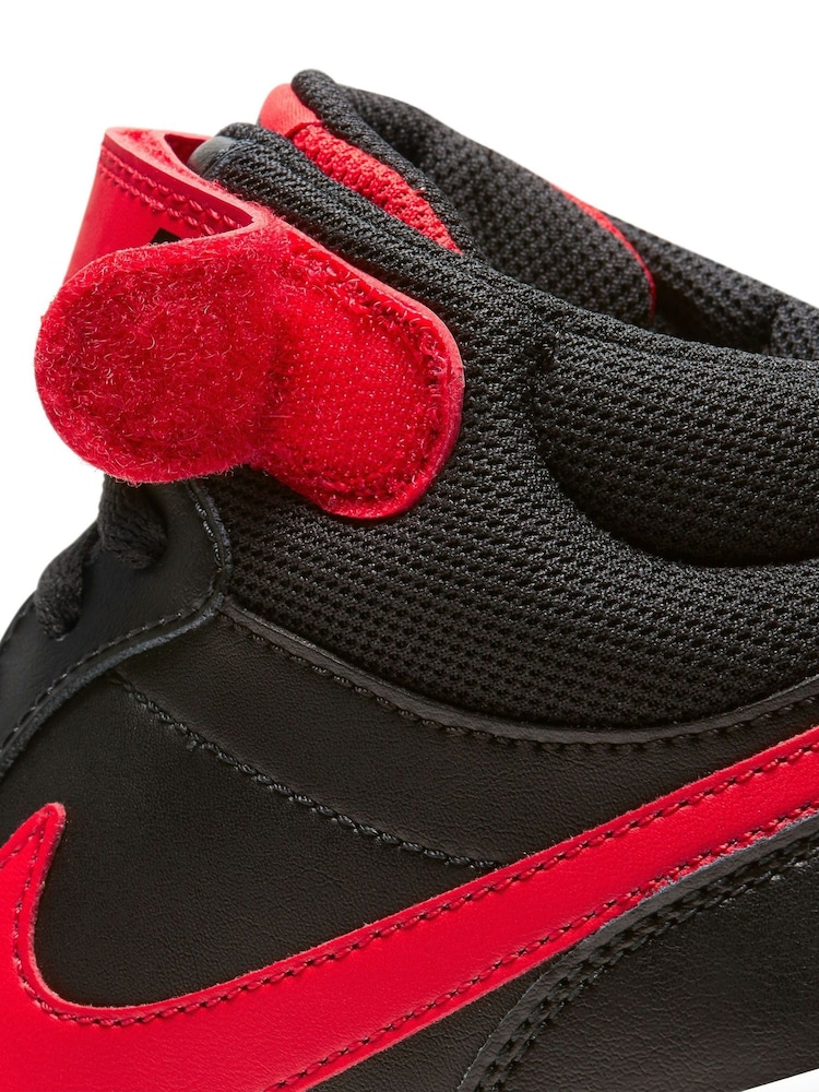 Nike Red Youth Court Borough Mid Trainers - Image 10 of 11