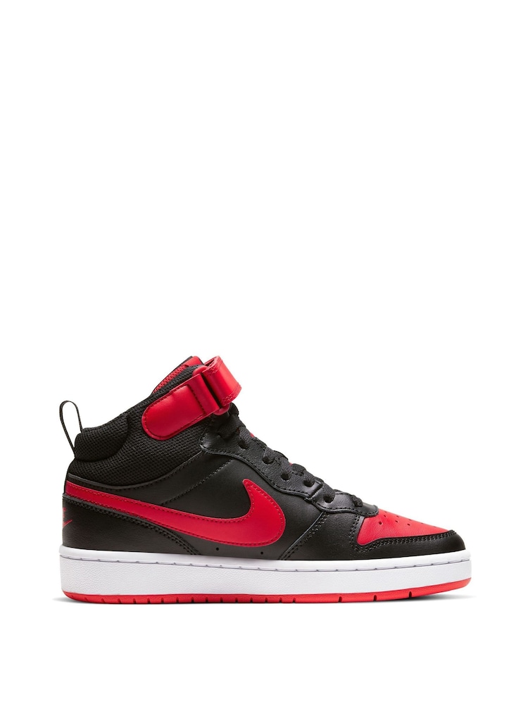 Nike Red Youth Court Borough Mid Trainers - Image 2 of 11