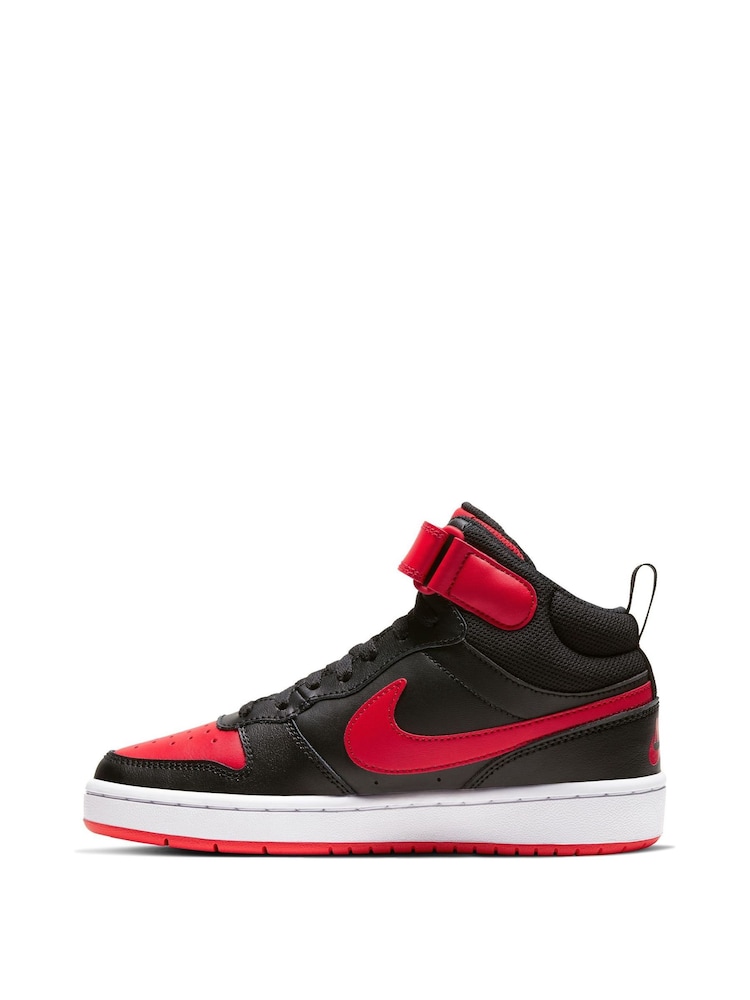 Nike Red Youth Court Borough Mid Trainers - Image 4 of 11