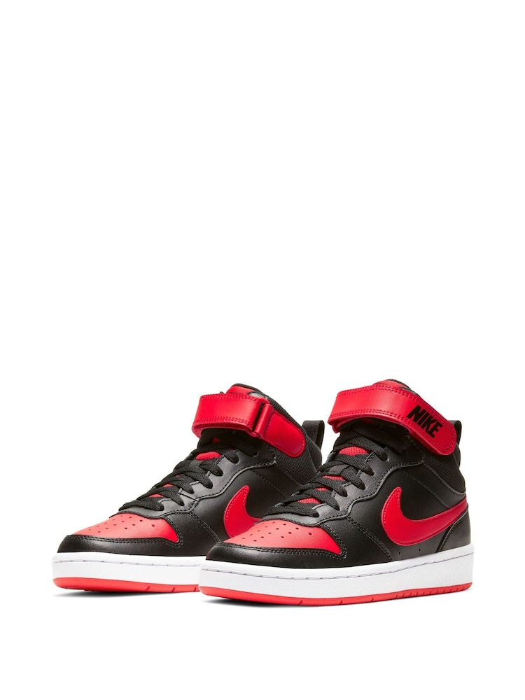 Nike Red Youth Court Borough Mid Trainers - Image 6 of 11