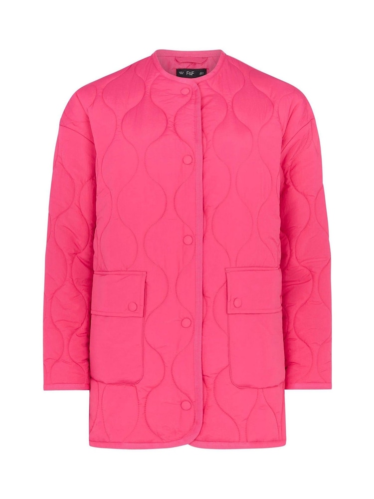 F&F Pink Fashion Onion Quilted Bomber Jacket - Image 5 of 5
