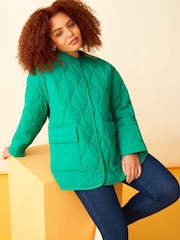 F&F Green Fashion Onion Quilted Bomber Jacket - Image 1 of 5