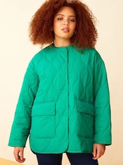 F&F Green Fashion Onion Quilted Bomber Jacket - Image 2 of 5