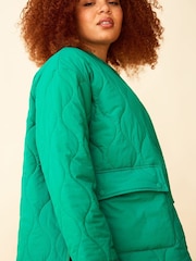 F&F Green Fashion Onion Quilted Bomber Jacket - Image 4 of 5