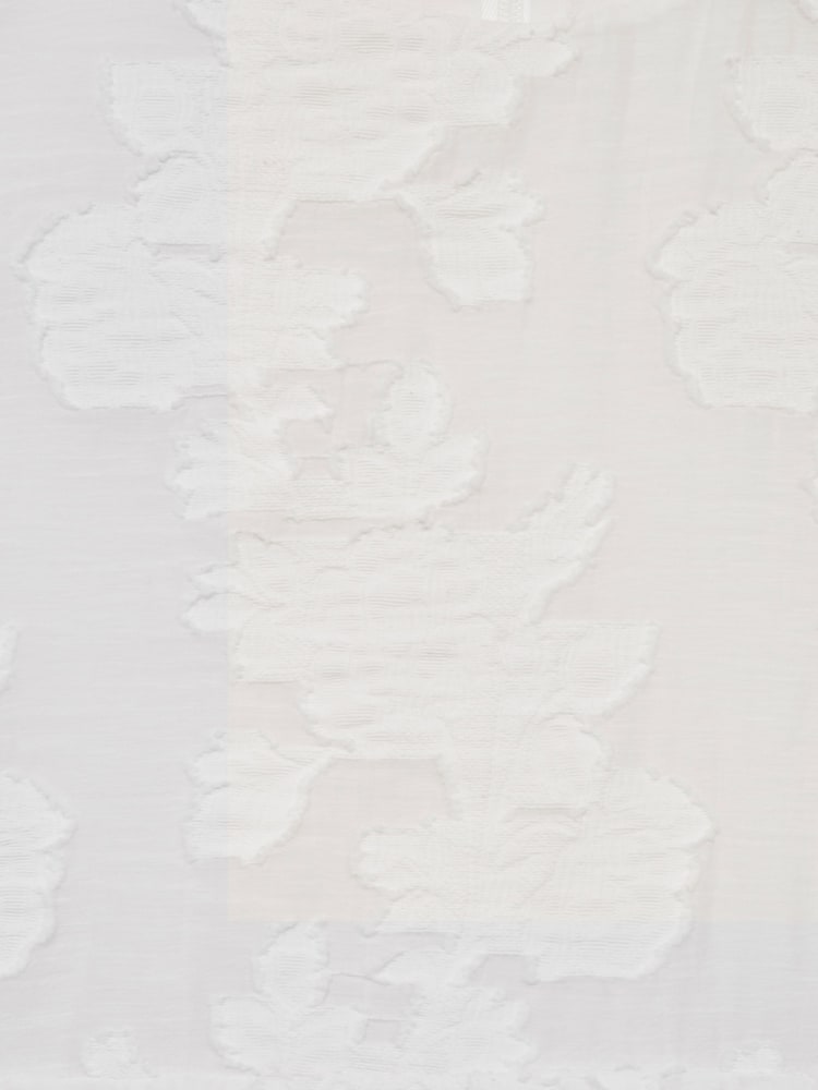 Reiss Ivory Amalie Junior Floral Print Textured Dress - Image 7 of 7