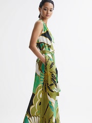 Vestido largo con estampado de jungla Tina de Reiss - Imagen 1 de 7