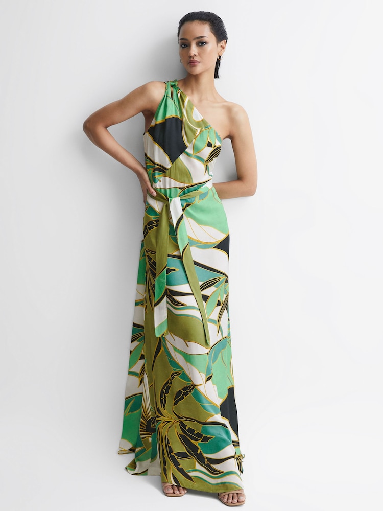Reiss Green Tina Jungle Print Maxi Dress - Image 1 of 6
