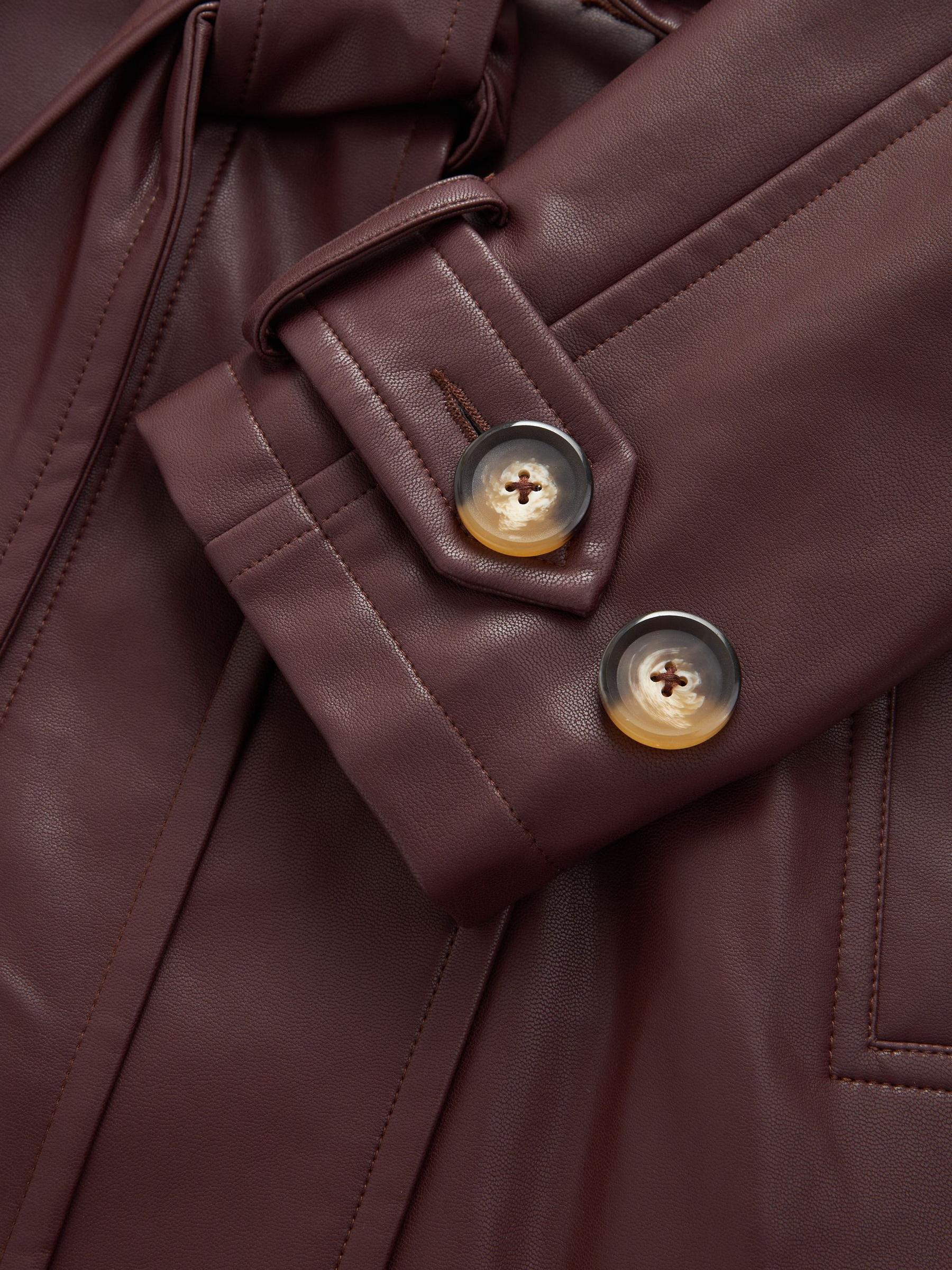 Red faux leather coat clearance