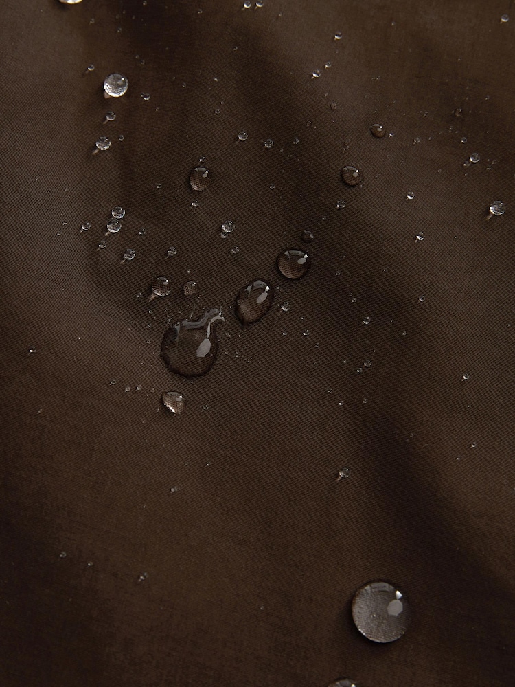 Chocolate Brown Long Waxed Effect Jacket - Image 7 of 7