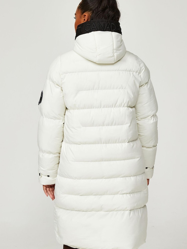 Zavetti Canada Cream Alora Longline Puffa Jacket - Image 2 of 6