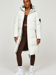 Zavetti Canada Cream Alora Longline Puffa Jacket - Image 3 of 6