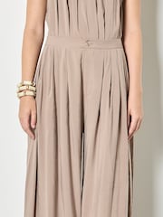 Apricot Natural Soft Pleat Wide-Leg Trousers - Image 5 of 5