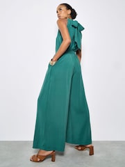 Apricot Green Soft Pleat Wide-Leg Trousers - Image 3 of 6