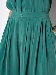 Apricot Green Soft Pleat Wide-Leg Trousers - Image 5 of 6