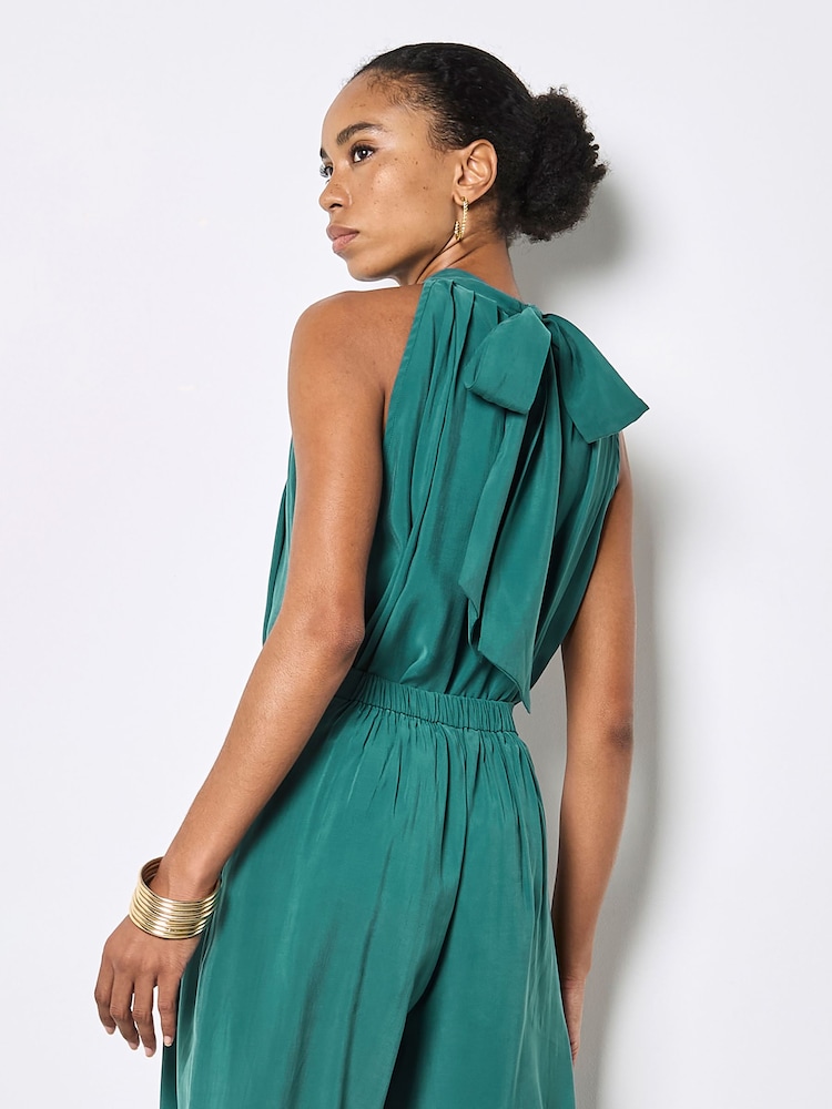 Apricot Green Soft Pleat Wide-Leg Trousers - Image 6 of 6 Apricot Green Soft Pleat Wide-Leg Trousers - Image 6 of 6